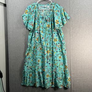 Canyon Retrat Regular Flutter Sleeve Dret w/ Tassel Turquoise Size XL